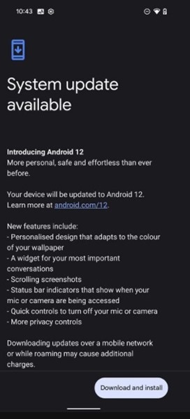 Download and install Android 12