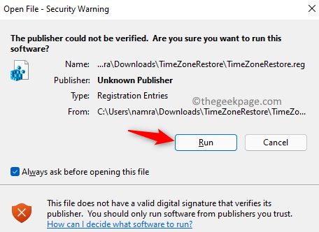 Open File Security Warning Click Run Minimal
