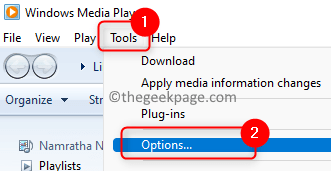 Windows Media Player Tool Options Min.