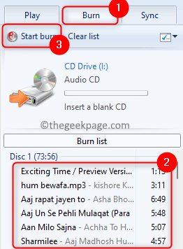 Windows Media Player Add Files Burn Disc Min