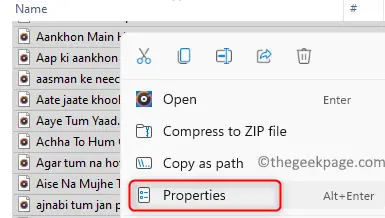 Select all the properties of the Min files.