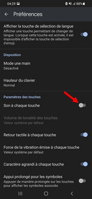 How to mute keyboard sound on Gboard