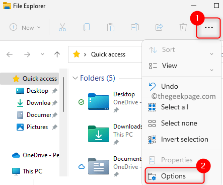 Minimal File Explorer Options