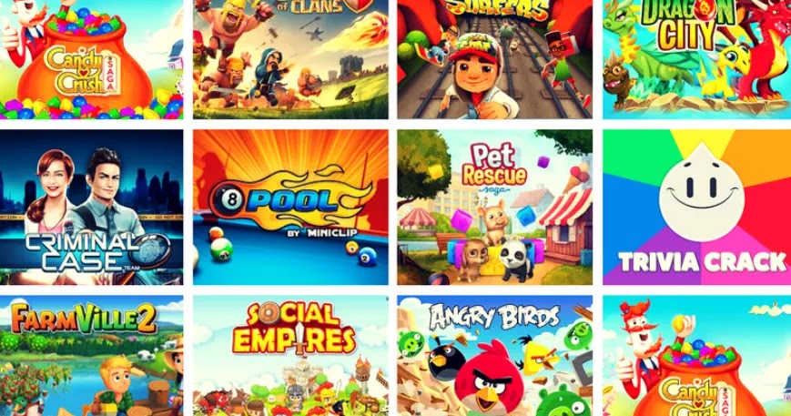 Facebook online games ranking, the top 20 with more players