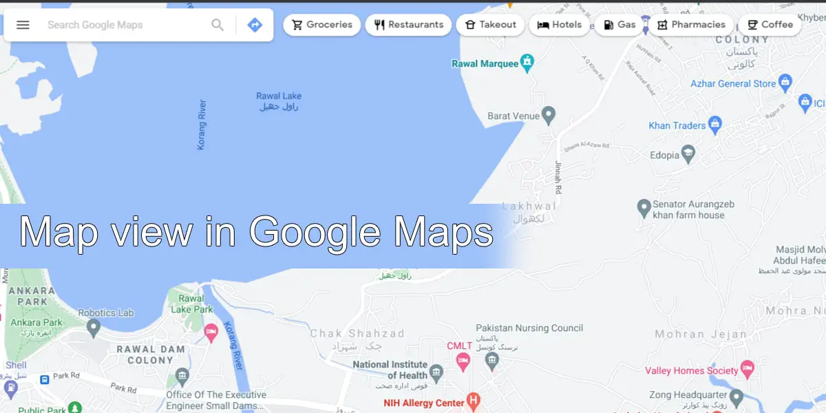 vista de mapa en Google Maps