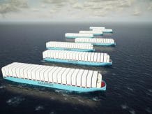 Maersk showed its modern eco-friendly container ship