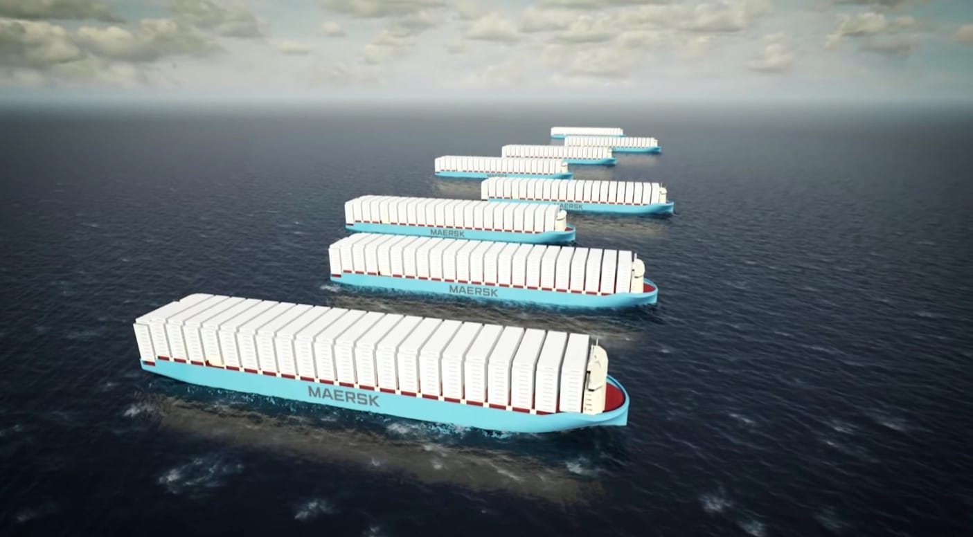 Maersk showed its modern eco-friendly container ship