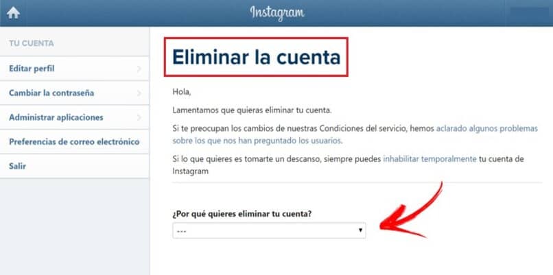 delete your instagram account by following these steps