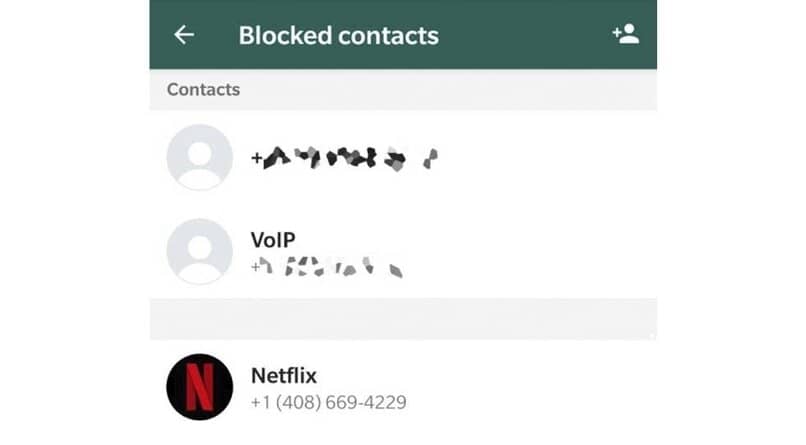 list of blocked contacts on whatsapp