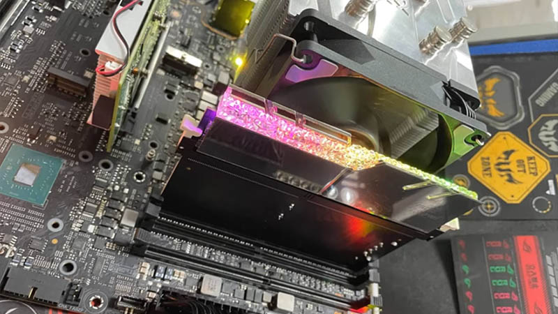 Asus shows an adapter that allows using DDR4 memory on DDR5 motherboards