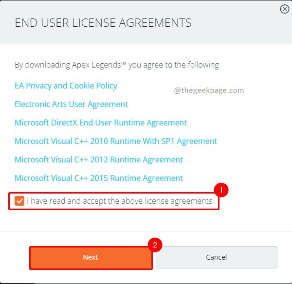 Minimum user agreement