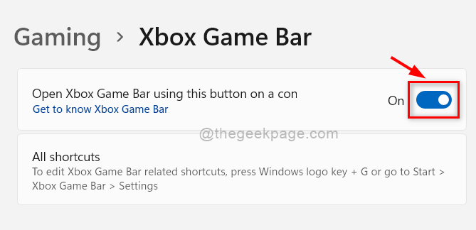 Xbox 11zon game bar toggle button