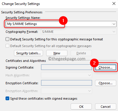 Change security settings Enter name Click Choose minimum