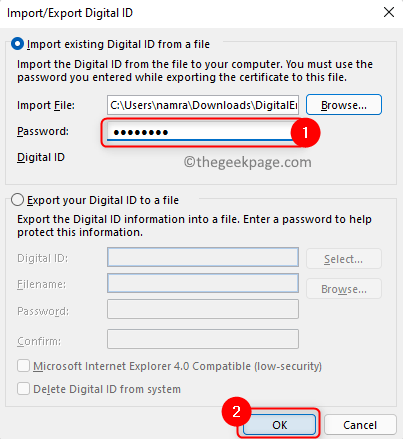 Import Export Enter File Pass Min.