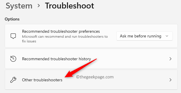 System troubleshooting Other troubleshooters Min.