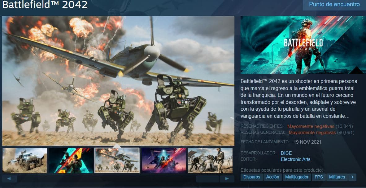 Battlefield 2042 - Valoraciones Steam