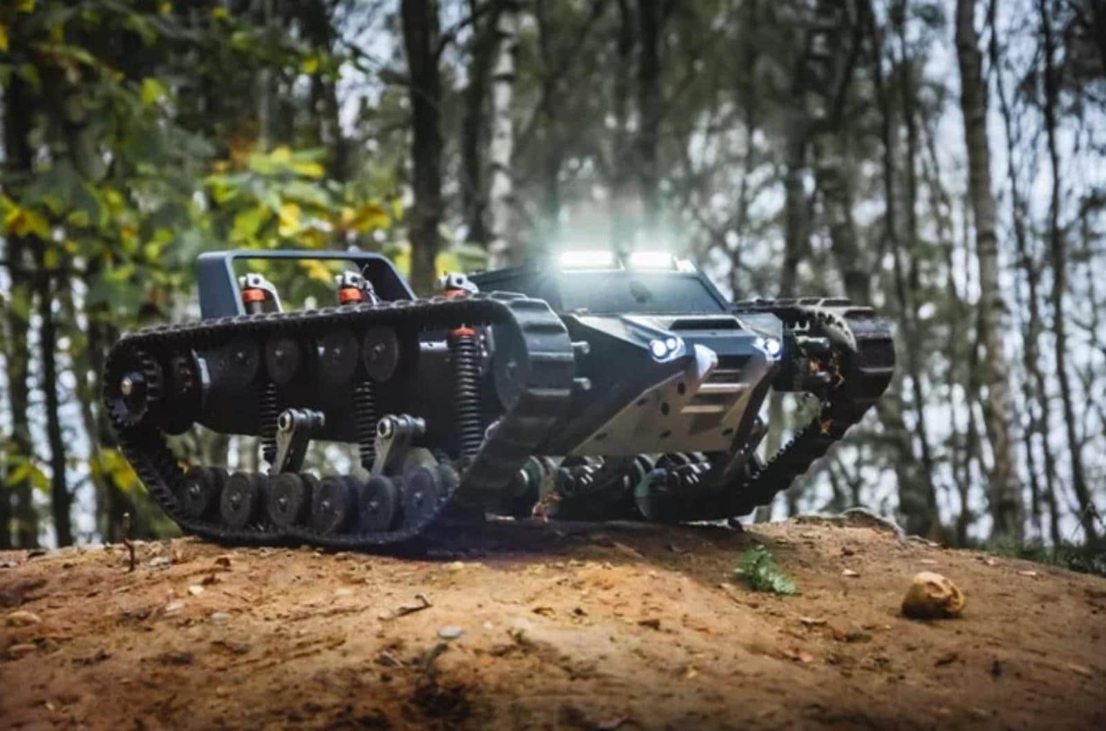 This is the tracked remote control XRC Brawler that anyone can buy