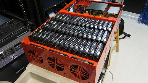 An example of a mining farm on HDD