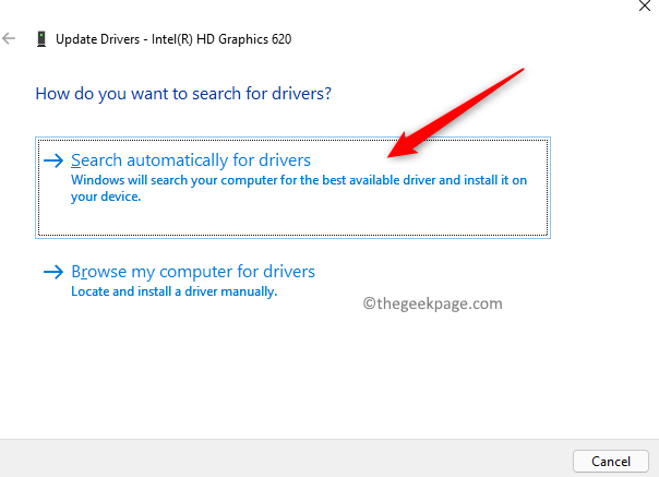 Update driver search automatically