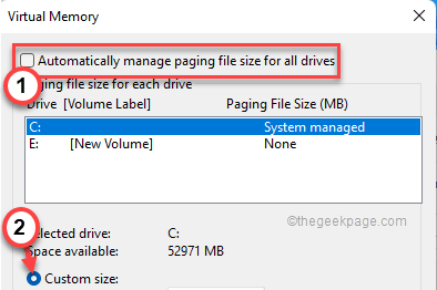 Automatically manage minimal paging file