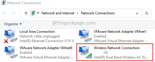 Double click on the network adapter