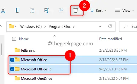 Delete program files from Microsoft Office folders Min.