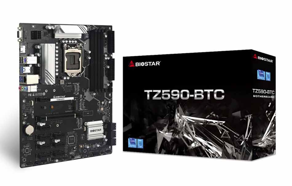 BIOSTAR Reveals TZ590-BTC Motherboard for Gamers, Content Creators and Miners