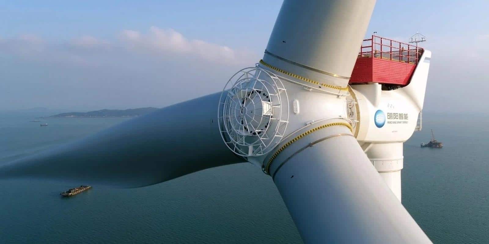 A Chinese wind turbine is built.  It may be the largest of its kind in the world