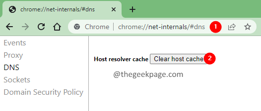 Clear DNS cache