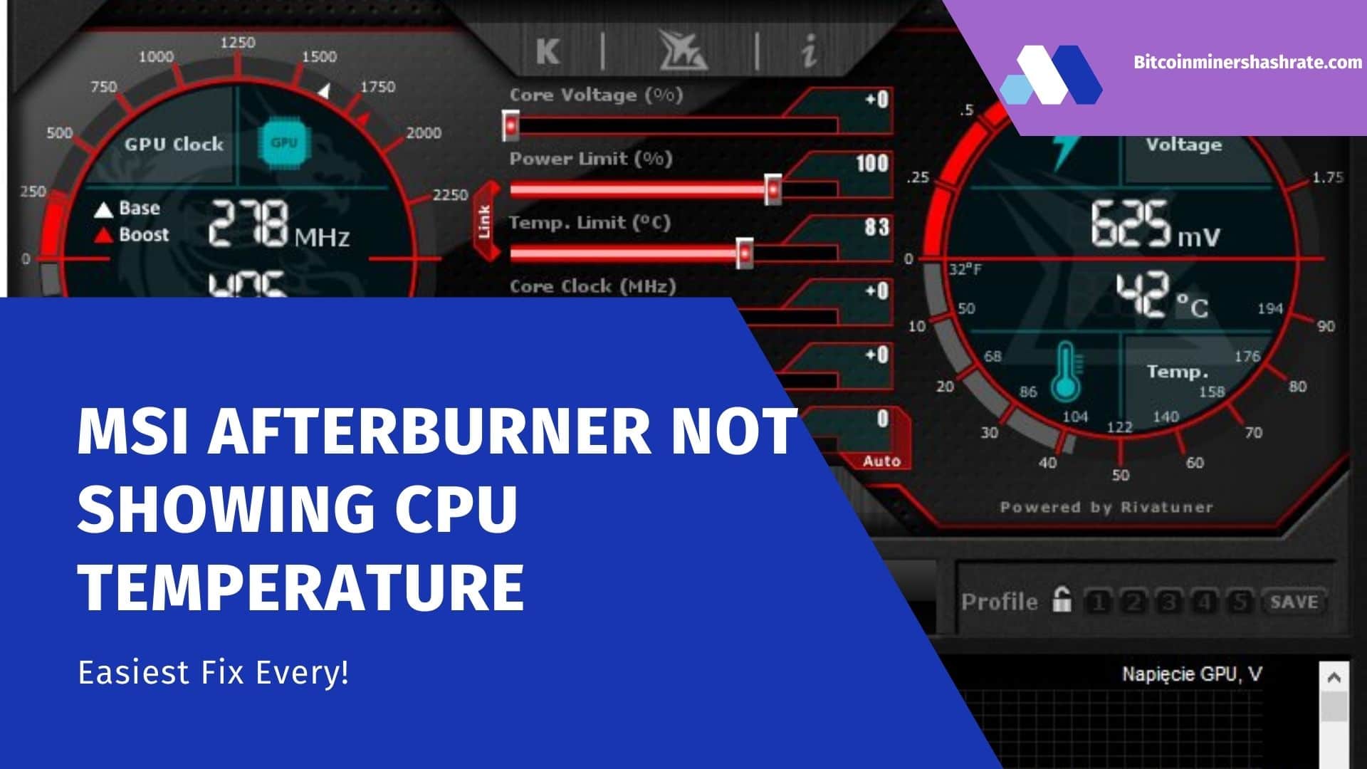MSI Afterburner Not Showing CPU Temperature