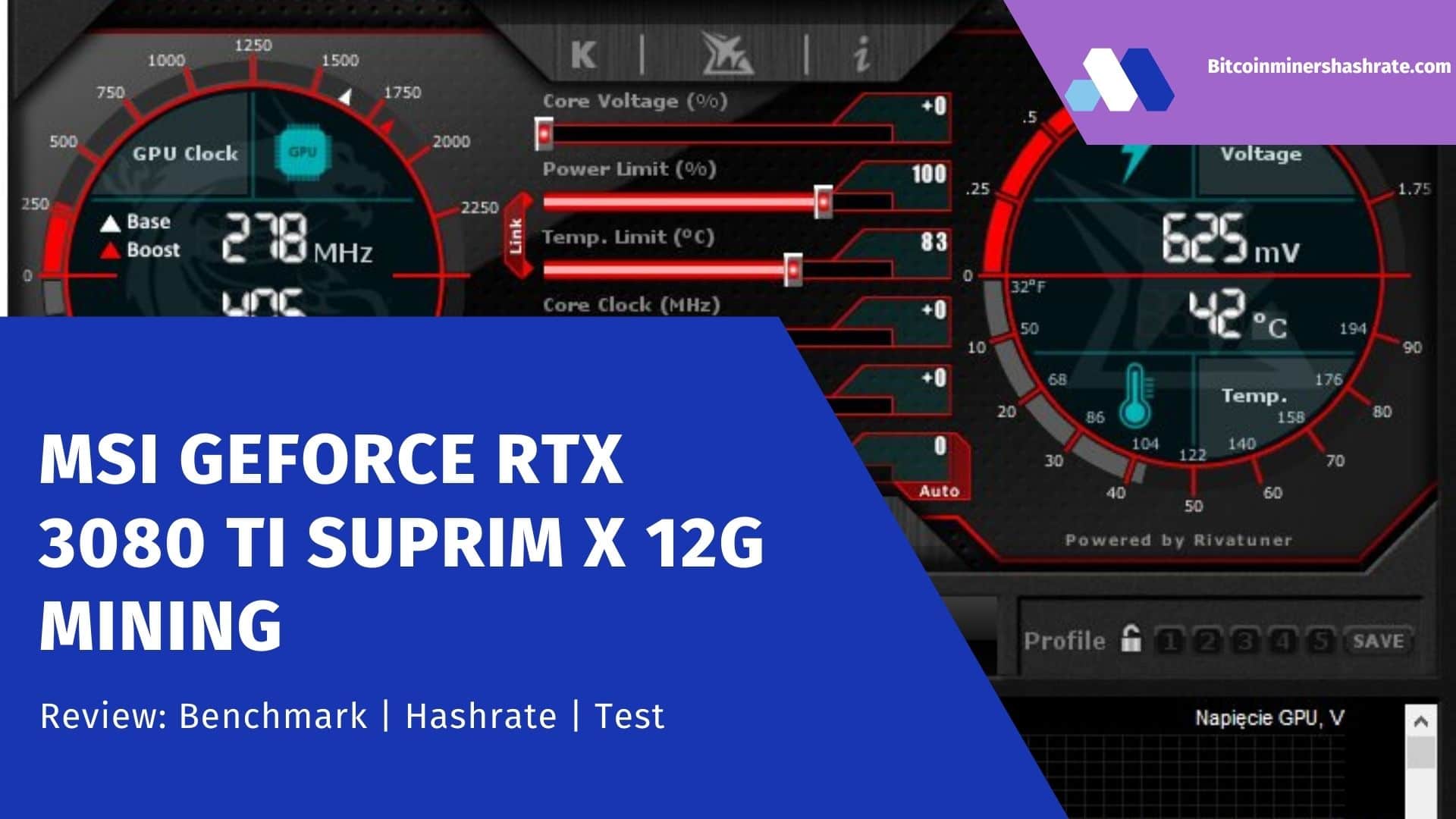 MSI GeForce RTX 3080 Ti Suprim X 12G Mining