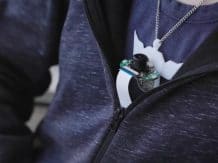This is Speechin, a necklace camera that recognizes silent commands