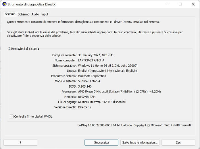 Windows 11 Directx System Information