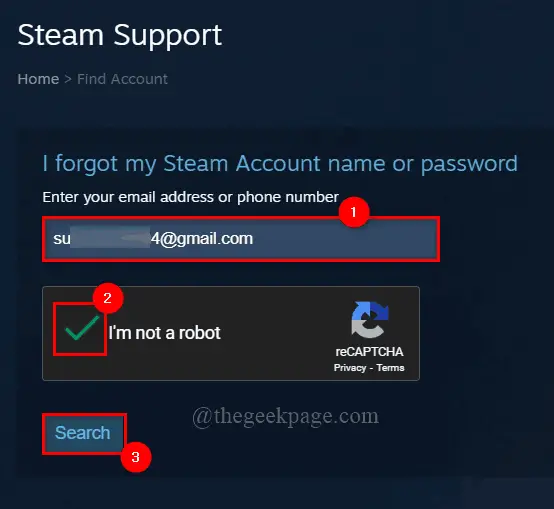 Search Steam email ID 11zon