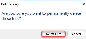 Delete minimal files