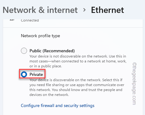 Private network type min.