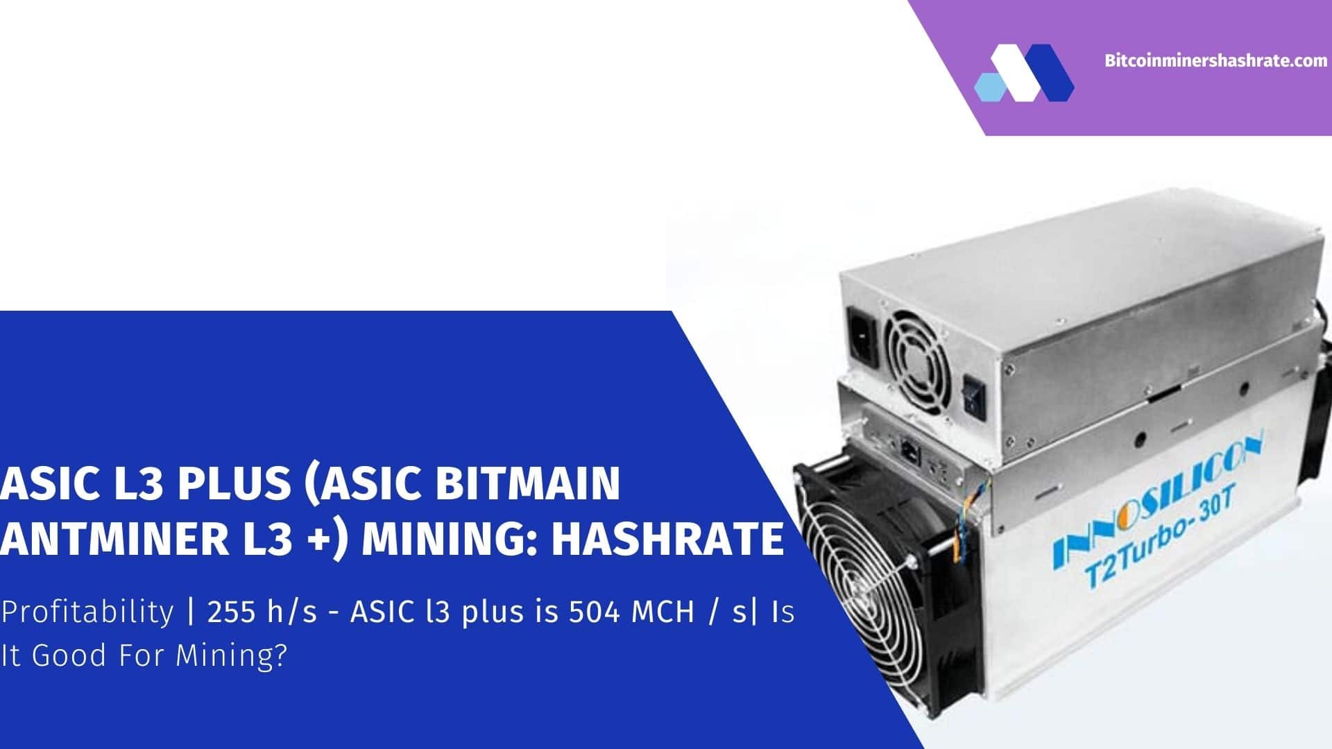 Asic L3 plus (Asic Bitmain Antminer L3 +) Mining Hashrate