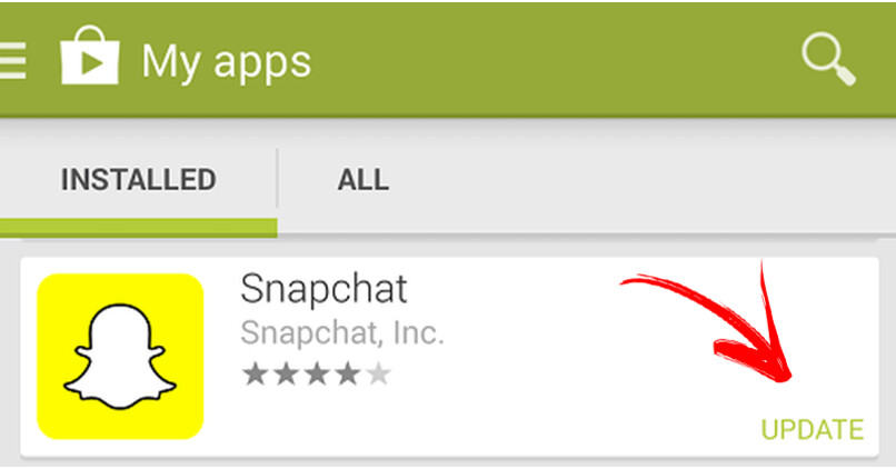update snapchat app on android