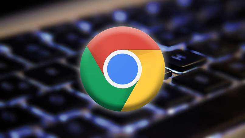 background keyboard with google chrome logo