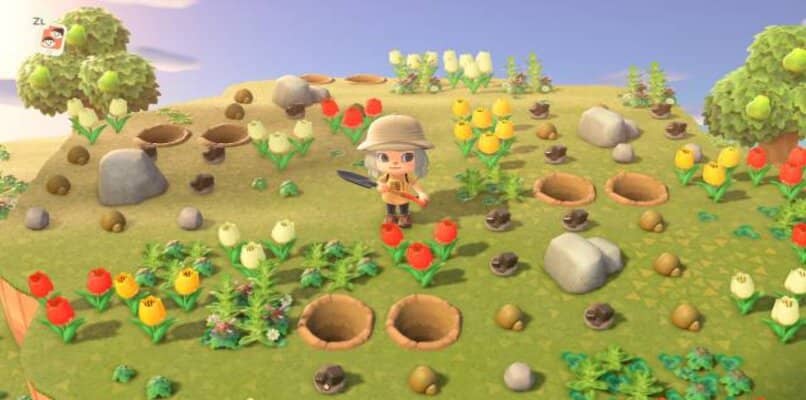 player planting flowers