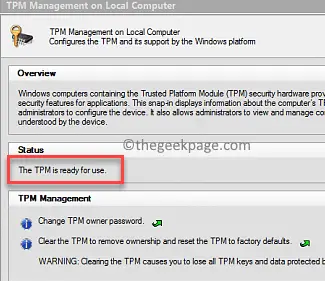 Tpm is ready or use Min