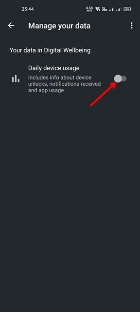 Disable daily use of the device