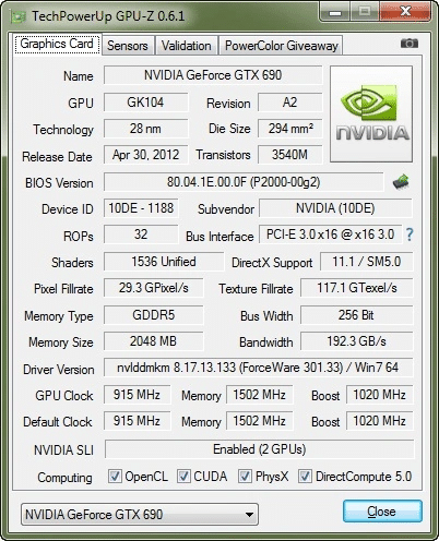 GeForce GTX 690 4GB TechPowerup