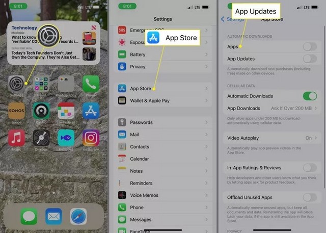 Disable automatic updates for apps