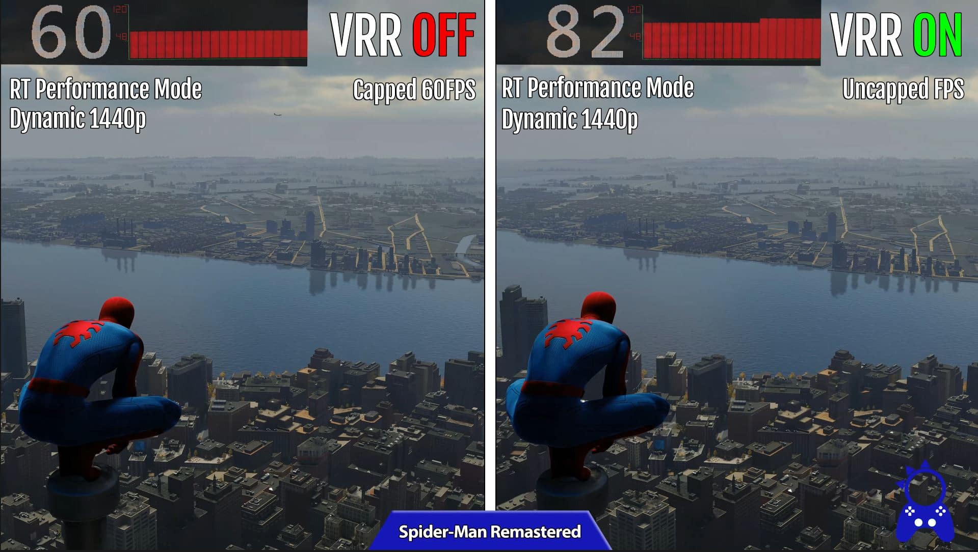 Spider-Man Remastered en PlayStation 5 con VRR