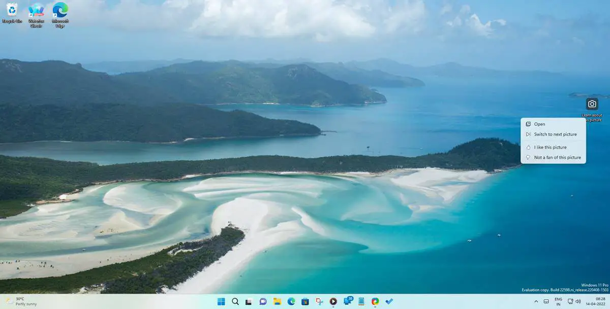 Windows Spotlight en Windows 11 Insider Preview Build 22598