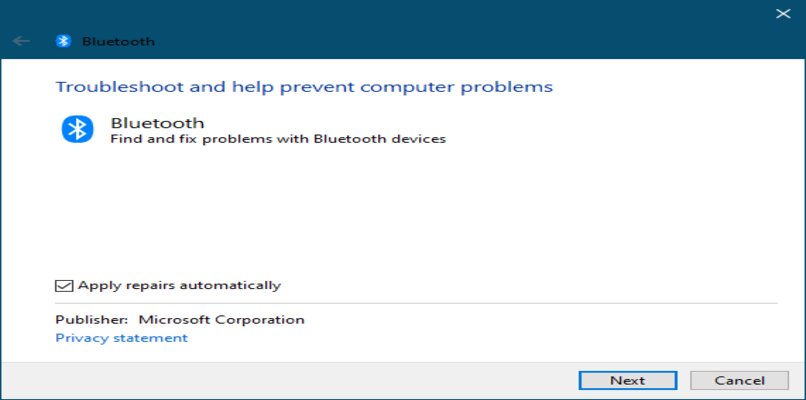 using troubleshooter for bluetooth