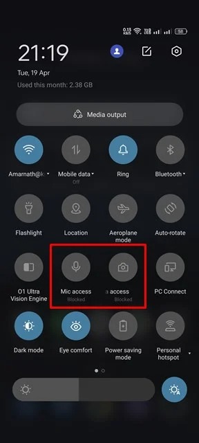 How to disable access to the camera