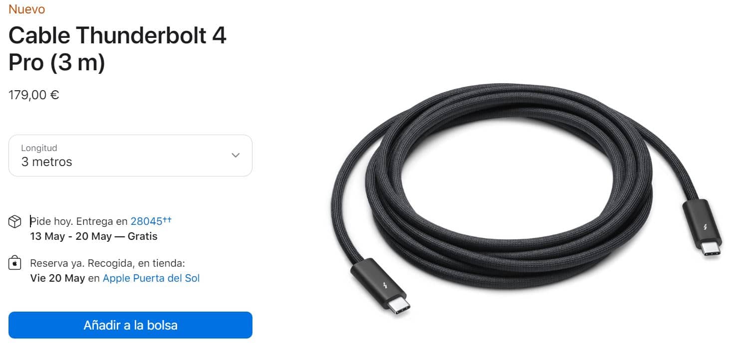 Cable Thunderbolt 4 Pro de Apple