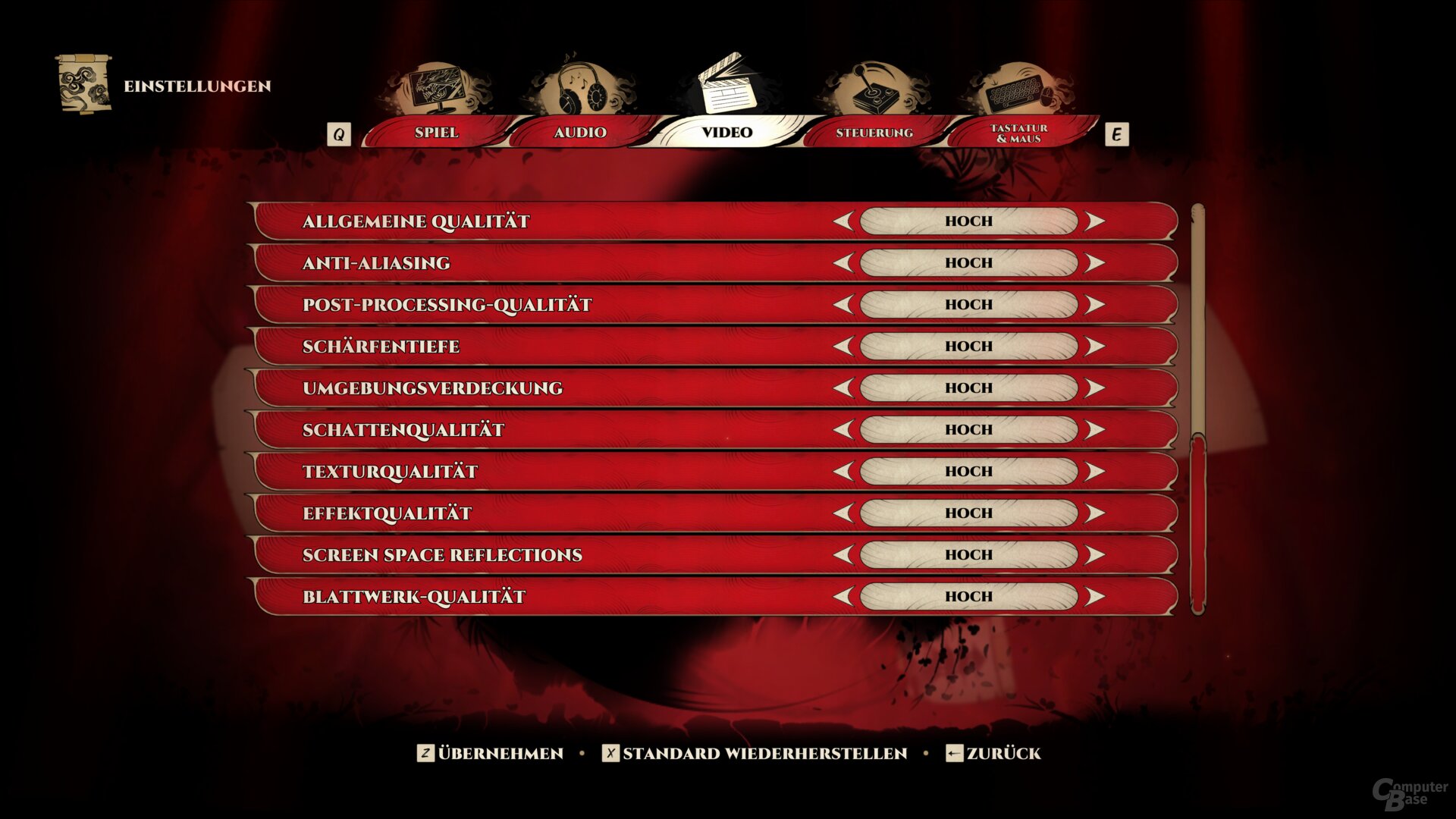 Shadow Warrior 3 graphics menu